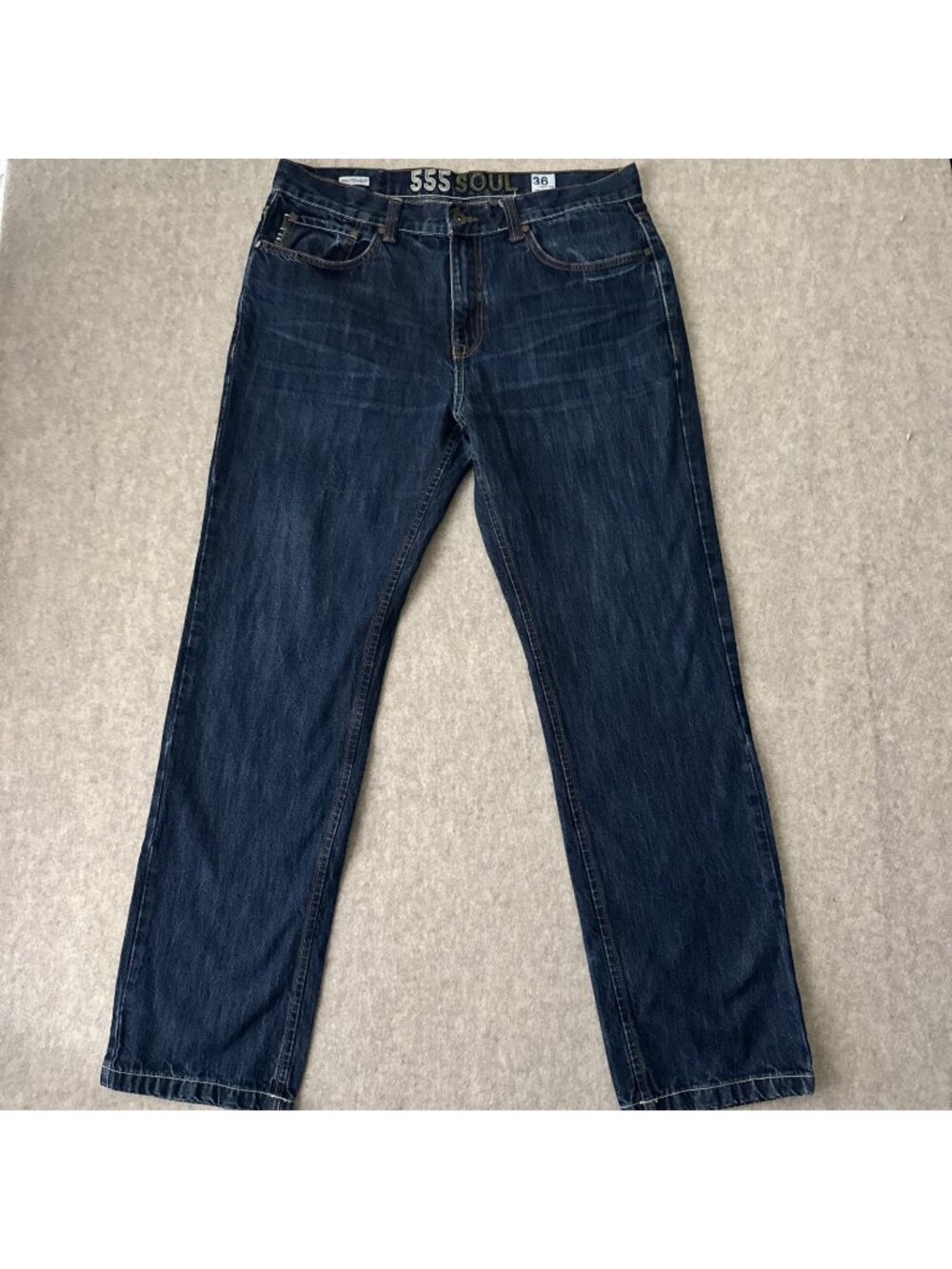 555 Soul Vintage Straight Leg Jeans Mens 36x32‎ Dark Wash NYC